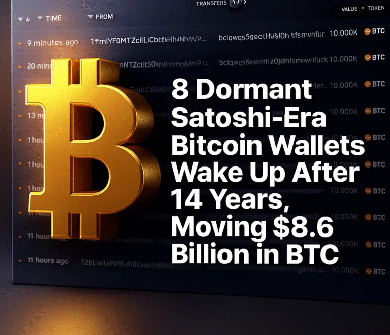 8 Dormant Satoshi Era Bitcoin Wallets Wake Up After 14 Years, Moving 8.6 Billion Dollars in BTC