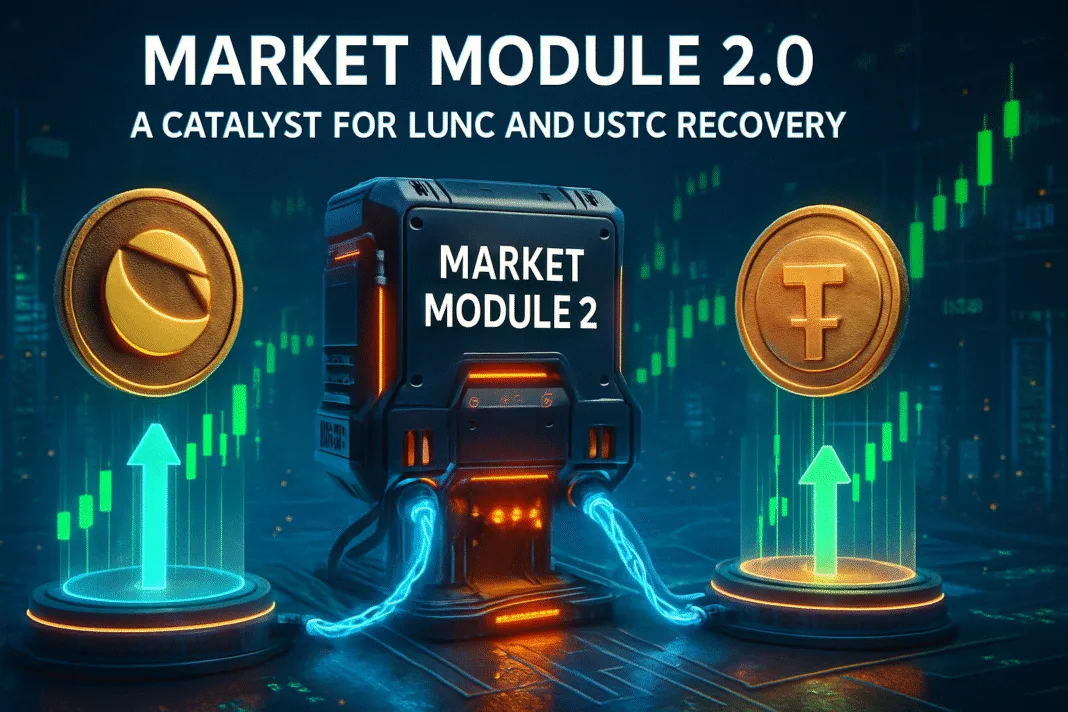 Graph illustrating LUNC and USTC price recovery driven by Terra Classic’s Market Module 2.0 upgrade.