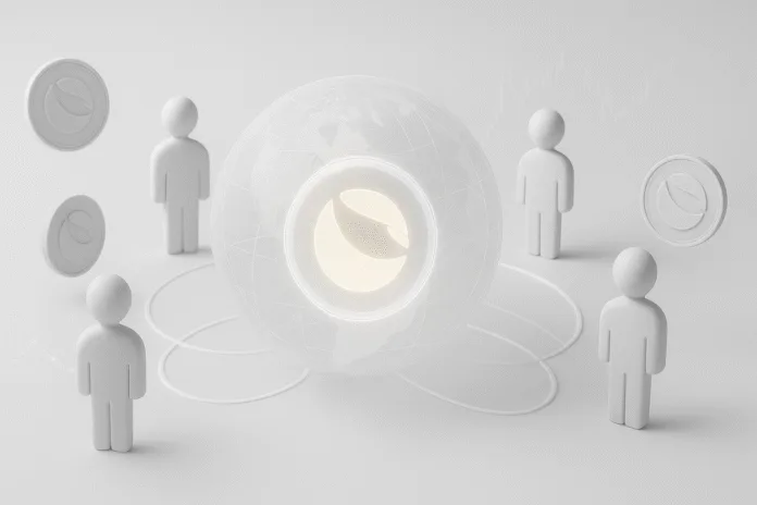 For a header image of a community gathering: "Terra Classic community members at Warsaw meetup discussing LUNC projects"