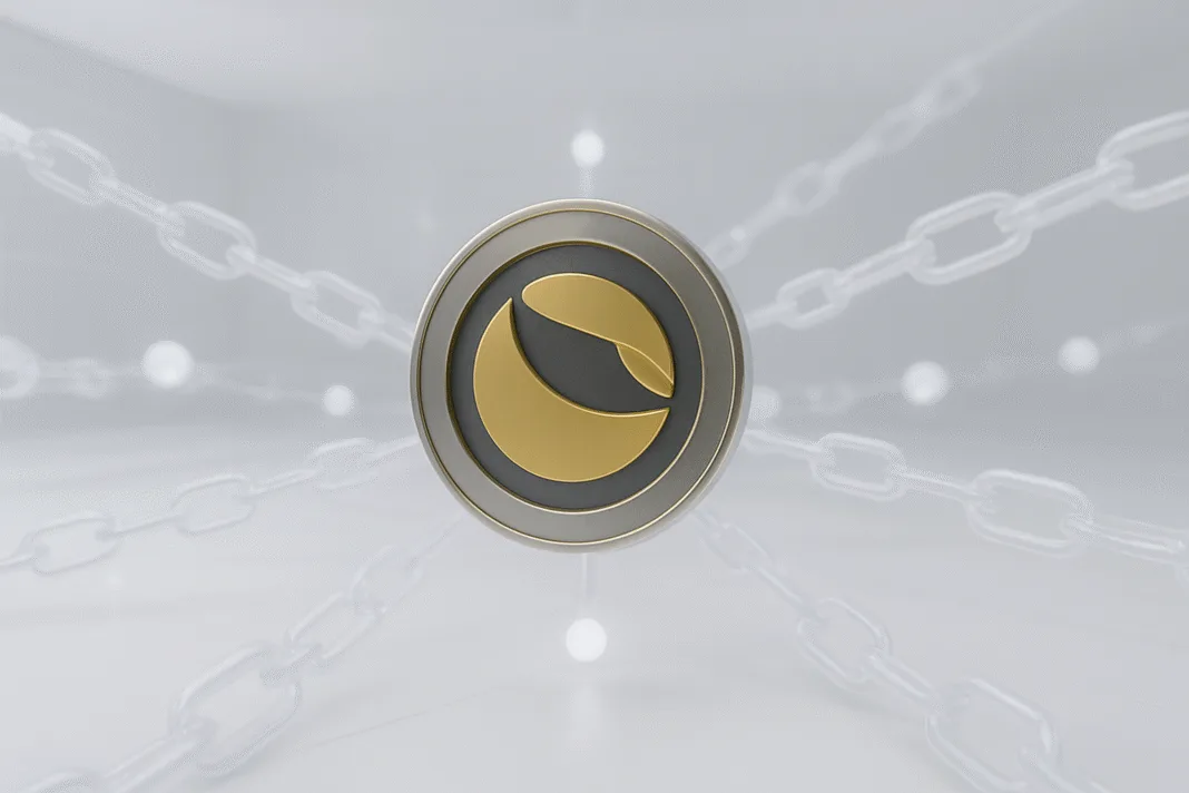 Illustration of decentralized network nodes representing Terra Classic blockchain security and governance.