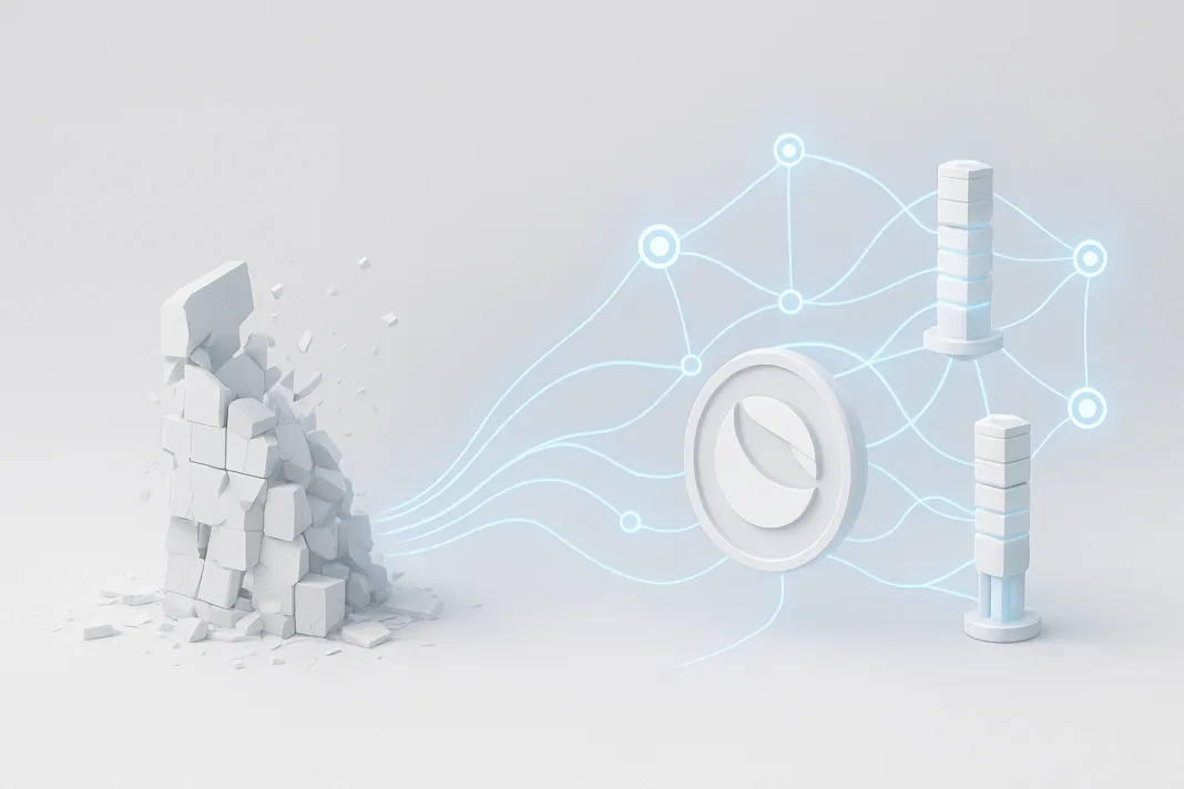 Terra Classic (LUNC) blockchain ecosystem after UST de-peg collapse, showcasing active validators, staking, and community governance.