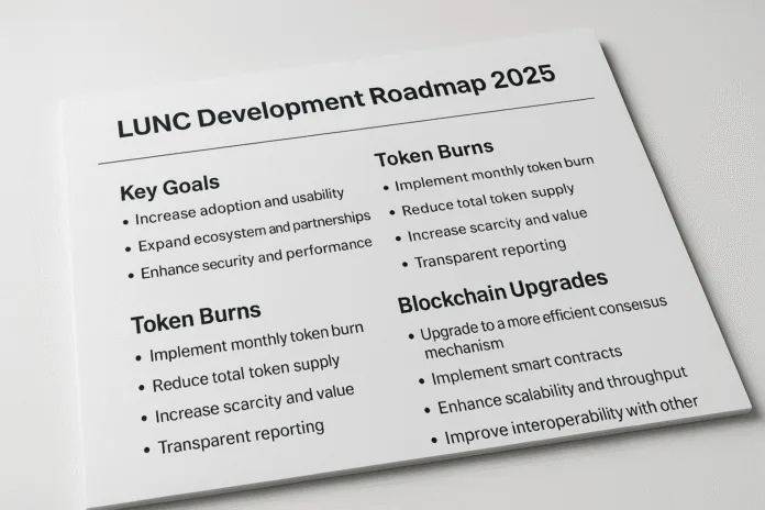 Terra Classic LUNC 2025 development roadmap goals and milestones