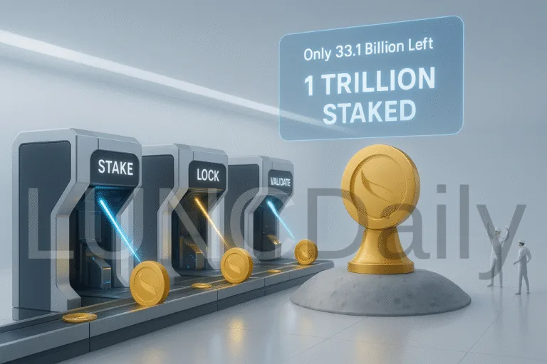 Only 33.1 Billion LUNC Left to Reach 1 Trillion Staked