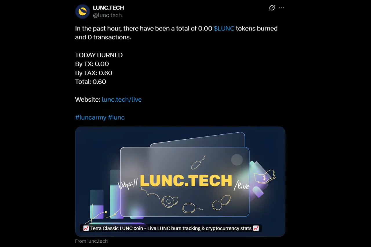 LUNC Tech daily burn recap image