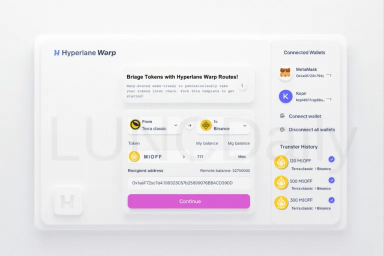 A Small Peek into the New LUNC Hyperlane UI Design