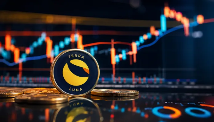 Terra Classic LUNC price chart showing 24-hour market performance with trading volume and market capitalization data.