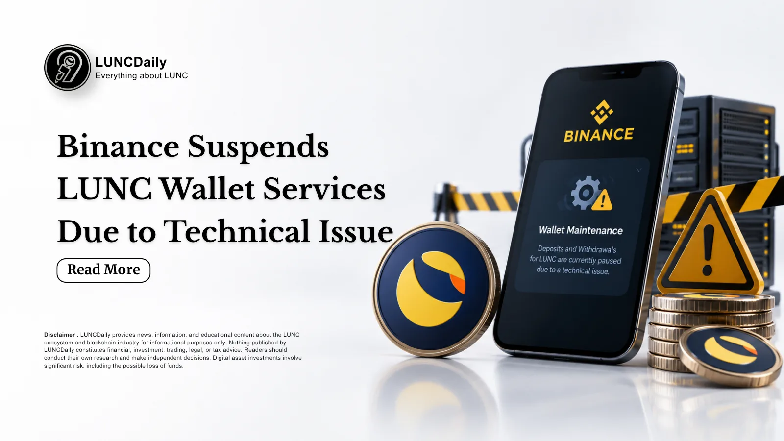 Binance Pauses LUNC Deposits and Withdrawals Due to Technical Issue